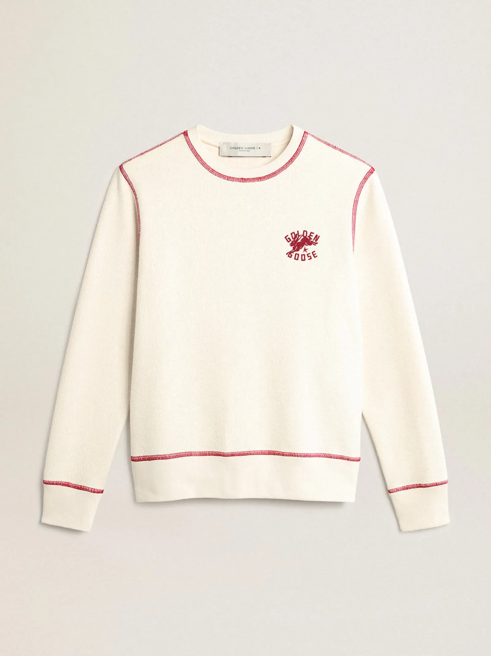 Sale Golden Goose Moletom Feminino na cor branco heritage com logo CNY Cor: branco heritage