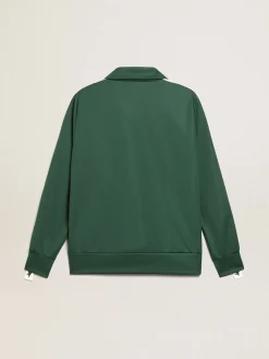 Best Sale Golden Goose Moletom feminino verde brilhante com zíper Star Collection