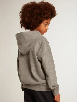 Store Golden Goose Moletom infantil masculino com capuz de algodão cinza Coleção Journey