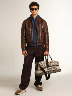 Discount Golden Goose Moletom masculino azul-marinho com inscrição Cor: azul-marinho