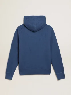 Discount Golden Goose Moletom masculino azul-marinho com inscrição Cor: azul-marinho