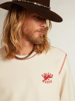 New Golden Goose Moletom Masculino na cor branco heritage com logo CNY Cor: branco heritage