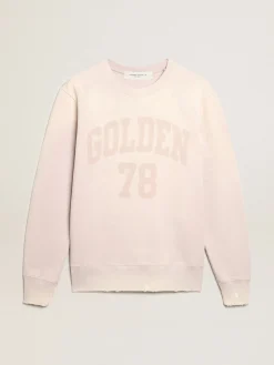 Outlet Golden Goose Moletom rosa pálido com tratamento desgastado Cor: rosa pálido