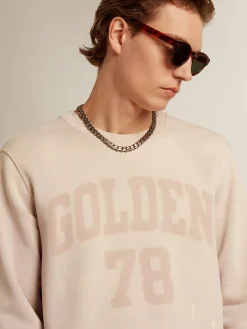 Outlet Golden Goose Moletom rosa pálido com tratamento desgastado Cor: rosa pálido