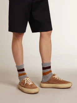 Clearance Golden Goose Mule Space-Star Masculina de suede tabaco com estrela perfurada Cabedal de suede na cor tabaco