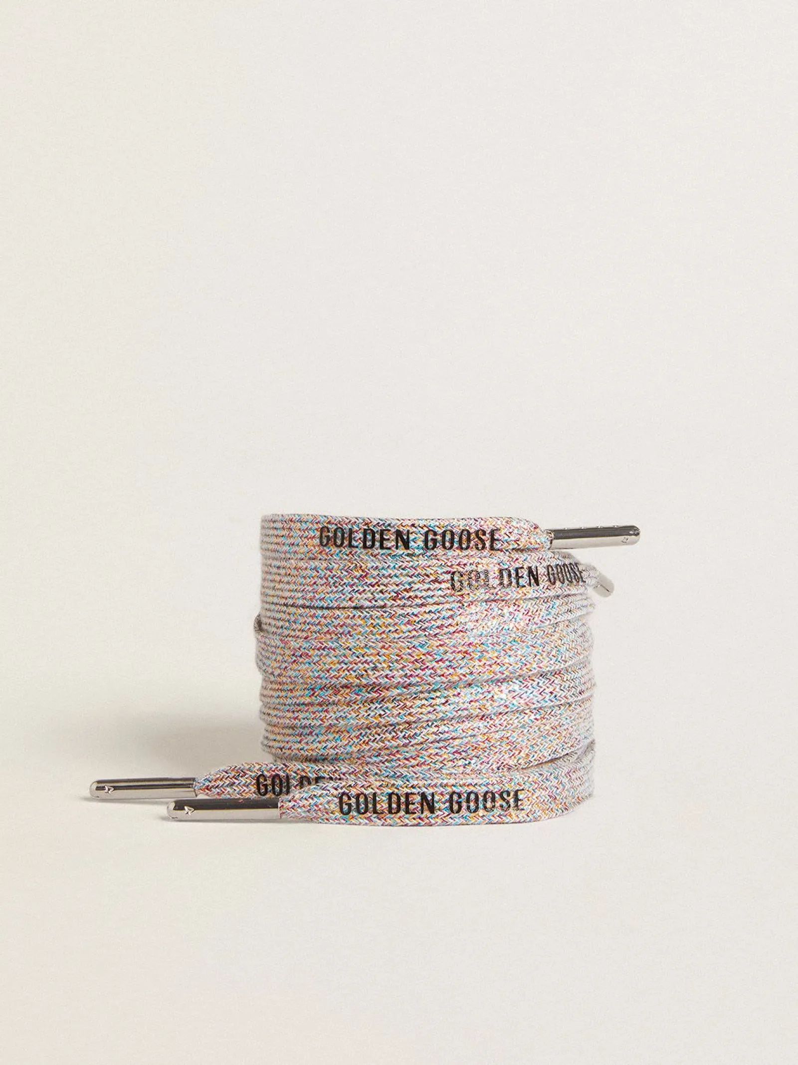 Discount Golden Goose Lurex laces with contrasting black logo multicolor
