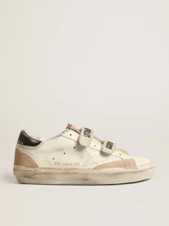 Store Golden Goose Old School LTD com estrela perfurada e talão de couro preto Cor: branco