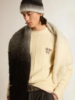 Discount Golden Goose Pulôver de gola redonda de lã com bordado na altura do coração Coleção Journey