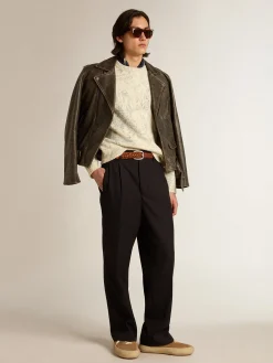 Sale Golden Goose Pulôver de gola redonda masculino de lã com estampa toile de jouy all over Coleção Journey
