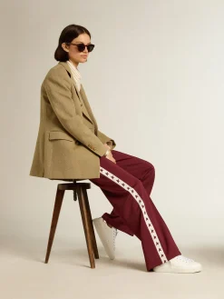 Outlet Golden Goose Purestar de base vegetal com talão de couro metálico bronze Cabedal de base vegetal branco