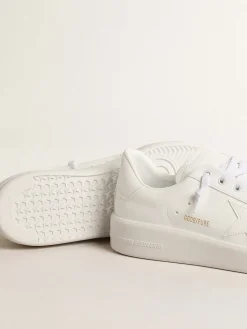 New Golden Goose Purestar Feminino com base vegetal e estrela e talão brancos Tênis 100% vegano