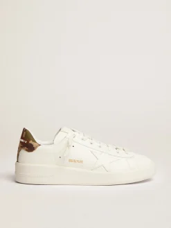 Clearance Golden Goose Purestar masculino de couro branco e estrela tom sobre tom Cor: branco