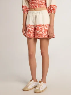 Cheap Golden Goose Short de algodão com estampa da estação Coleção Resort