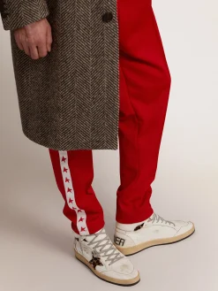 Online Golden Goose Sky-Star com assinatura na altura do tornozelo e inserções de couro cavalinho leopardo Cor: branco