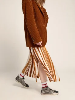 Store Golden Goose Slide feminino com cabedal de couro metálico prateado e tachas Cor: prata