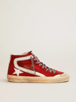 Shop Golden Goose Slide Penstar masculino de suede vermelho Cor: vermelho