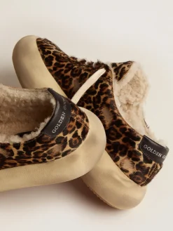 Outlet Golden Goose Space-Star masculino de cavalinho animal print e forro de shearling Cabedal de couro cavalinho com estampa animal print