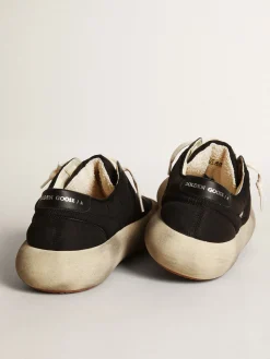Best Sale Golden Goose Space-Star Masculino de náilon com estrela e talão de couro preto Cabedal de náilon preto