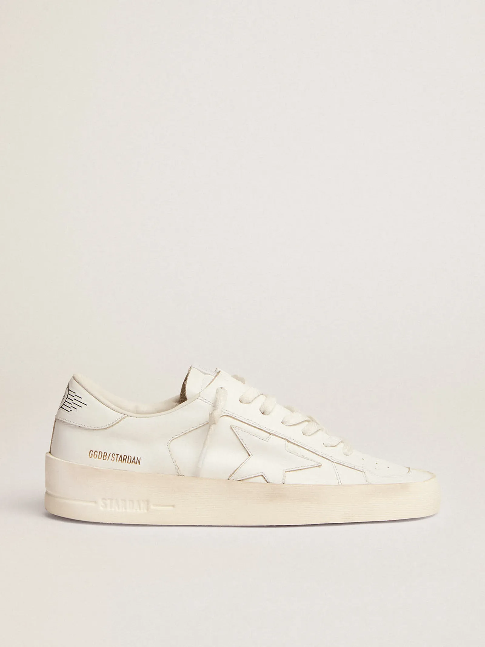 Best Sale Golden Goose Stardan feminino de couro branco Material principal: 100% couro bovino
