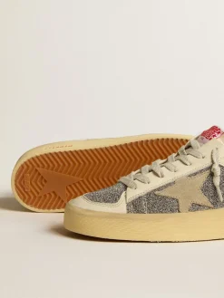 Clearance Golden Goose Stardan Feminino de suede com estrela cor de areia e inserções de cristais prateados Cabedal de suede branco sujo