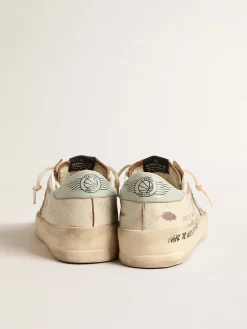 Cheap Golden Goose Stardan LTD com estrela e talão de napa verde-água Cor: cru