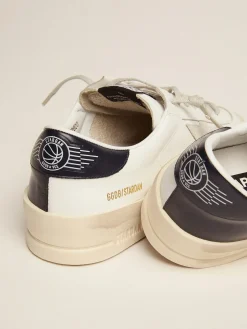 Cheap Golden Goose Stardan masculino com estrela de suede cinza gelo e talão preto Cor: branco