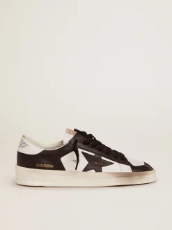 Hot Golden Goose Stardan masculino de couro branco e preto Cor: branco e preto