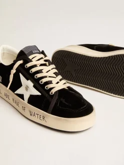 Shop Golden Goose Stardan Masculino de veludo preto Exclusivo HAUS of Dreamers