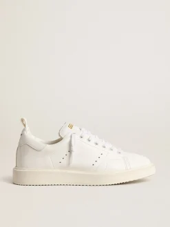 Cheap Golden Goose Starter Feminino com base vegetal e estrela e talão brancos Tênis 100% vegano