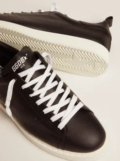 Online Golden Goose Starter masculino de couro com estrela estampada no talão Cabedal de couro de bezerro natural