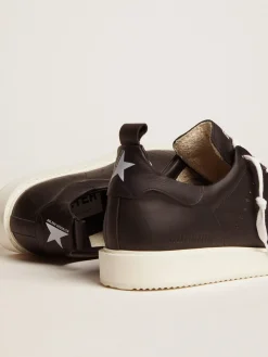Online Golden Goose Starter masculino de couro com estrela estampada no talão Cabedal de couro de bezerro natural