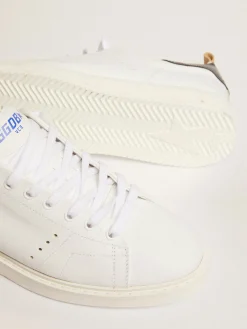 Fashion Golden Goose Starter Masculino de naplak branco com talão de couro envernizado Cabedal em naplak branco