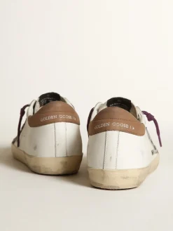 Cheap Golden Goose Super-Star com estrela de cavalinho leopardo e talão de nubuk marrom Cor: branco