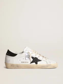 Flash Sale Golden Goose Super-Star com estrela e talão com cristais Swarovski pretos Cor: branco