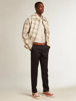 Clearance Golden Goose Super-Star de couro vermelho com estrela e talão de nubuk na cor creme Cor: vermelho romã