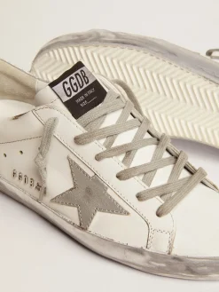 Hot Golden Goose Super-Star feminino com reforço prateado brilhante e inscrições de metal Cabedal: 100% couro bovino