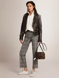 Online Golden Goose Super-Star feminino com talão prateado e inscrições de metal Cabedal: 100% couro bovino