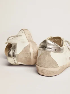 Online Golden Goose Super-Star feminino com talão prateado e inscrições de metal Cabedal: 100% couro bovino