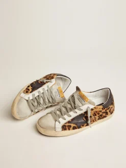 Shop Golden Goose Super-Star feminino de couro com estampa de leopardo Material principal: 100% couro bovino