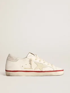 Store Golden Goose Super-Star Feminino LTD CNY de napa com estrela cor de marfim Cabedal de napa branca