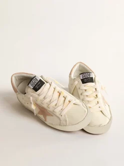 Clearance Golden Goose Super-Star Feminino LTD de napa com estrela e talão de suede Cabedal de napa branca