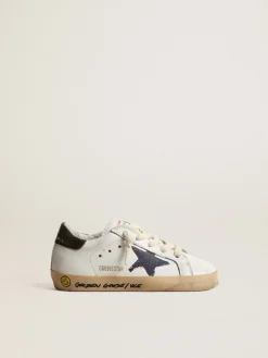 Sale Golden Goose Super-Star Junior de napa com estrela estampada e talão preto Cabedal de napa branca