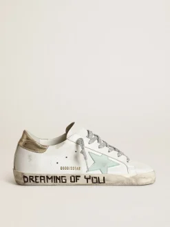 Best Golden Goose Super-Star LTD com estrela água-marinha e talão platinado Cor: branco