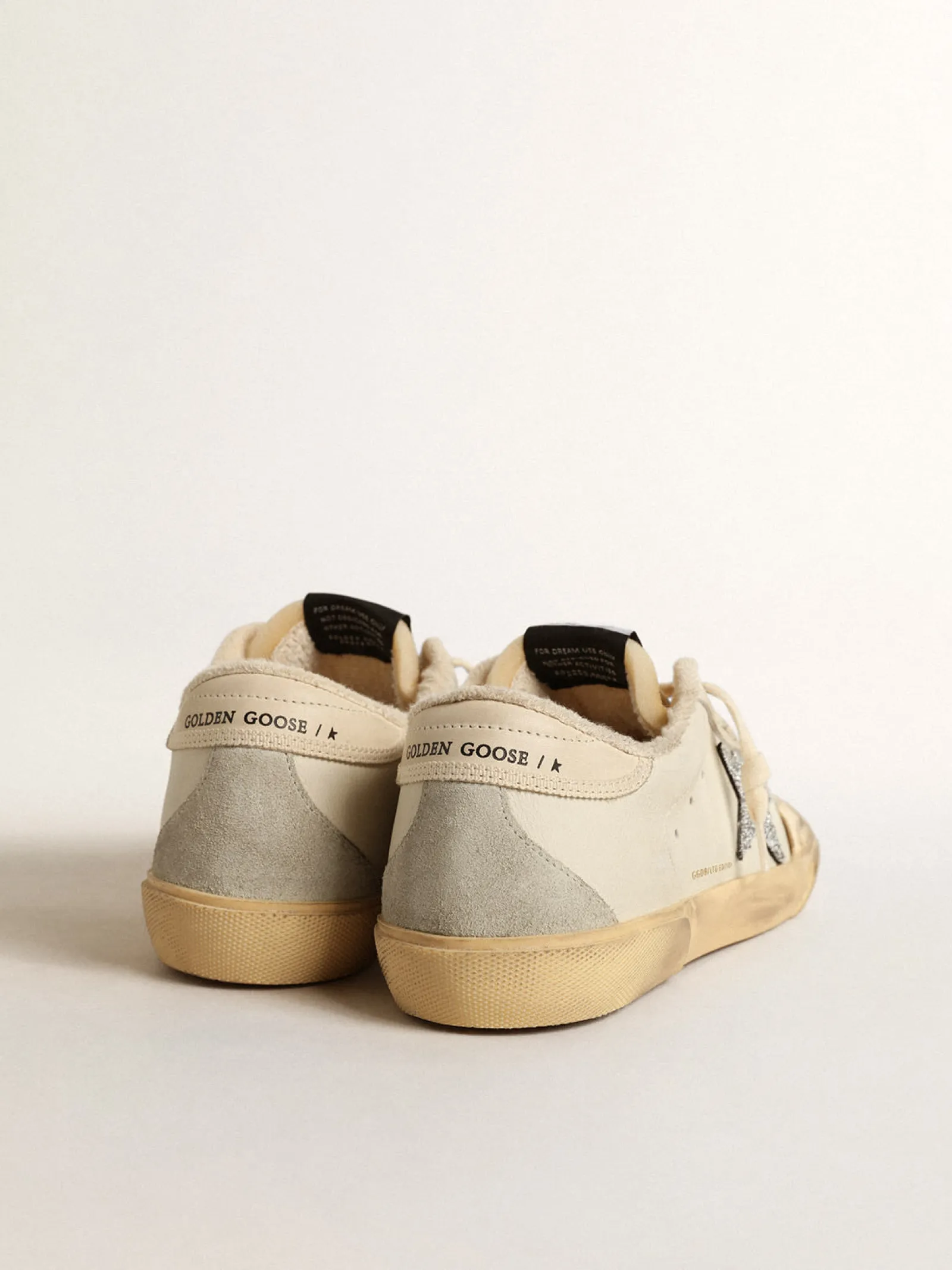 Best Golden Goose Super-Star LTD com estrela de cristais Swarovski pretos Cor: branco