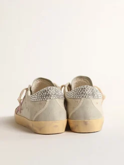 Sale Golden Goose Super-Star LTD cru com talão com cristais Swarovski Cor: cru