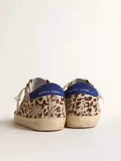 Clearance Golden Goose Super-Star LTD de couro cavalinho com estrela dourada e talão de suede Cabedal de couro cavalinho com estampa de leopardo nos tons bege e marrom claro