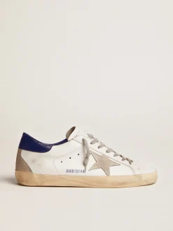 Clearance Golden Goose Super-Star masculino com estrela de suede e talão azul Cabedal: 100% couro bovino