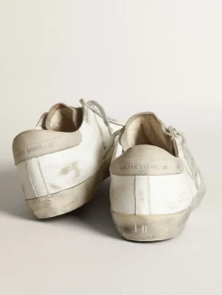 Best Golden Goose Super-Star masculino com estrela perfurada e talão cinza gelo Cor: branco