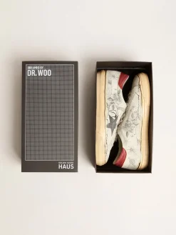 Outlet Golden Goose Super-Star Masculino em croute cinza gelo Exclusivo HAUS of Dreamers