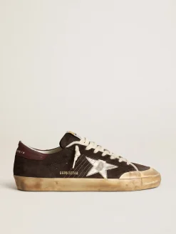 Clearance Golden Goose Super-Star Penstar de suede marrom com estrela platinada Cabedal de suede marrom